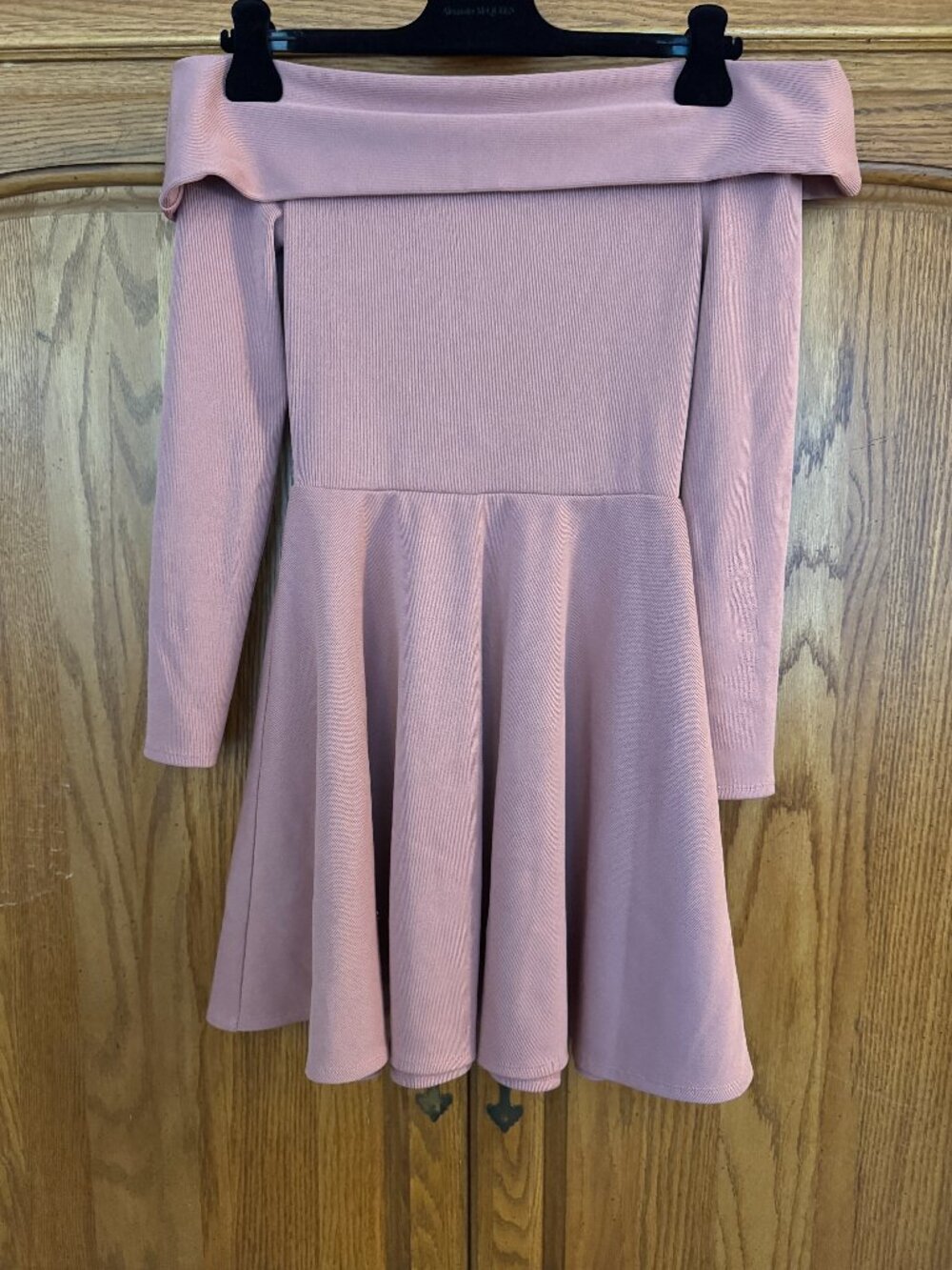 ASOS Petite Strapless Dusty Rose Off-Shoulder Fit & Flare Dress